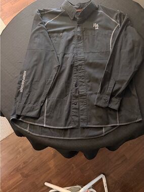 Harley-Davidson Black Work Shirt with Gray Contrast Stitching